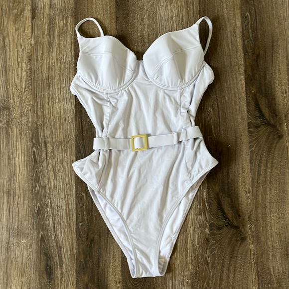 WeWoreWhat Other - WeWoreWhat Underwire Danielle One Piece Belted Light Blue Size Medium
